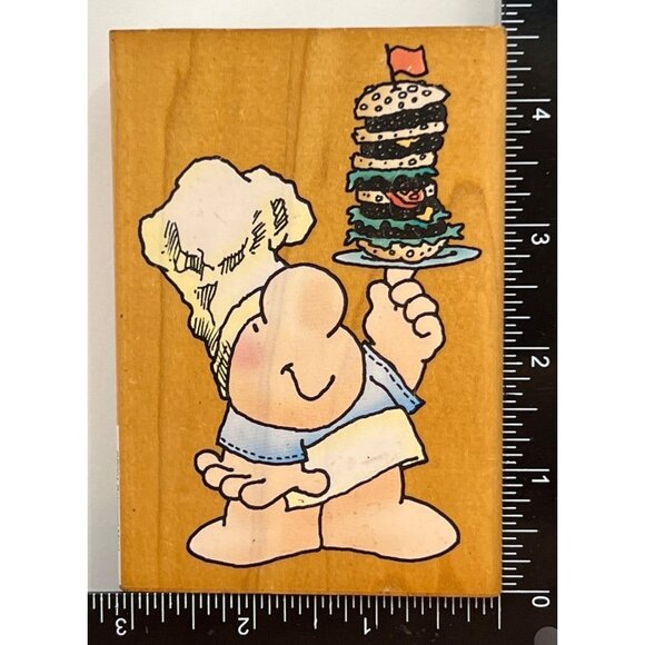 1999 ZIGGY & FRIENDS BALANCED MEAL GP001 WOOD RUBBER STAMP BY STAMPENDOUS - Picture 2 of 6